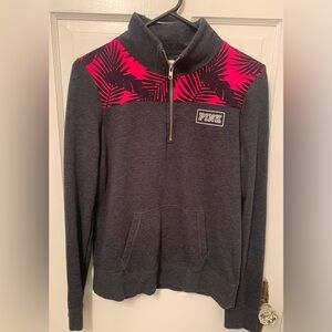 PINK Quarter Zip Sweatshirt, Size S
